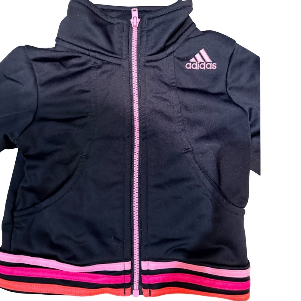 Adidas‎ infant jacket black/pink, size 18 months, NWOT - Picture 3 of 5